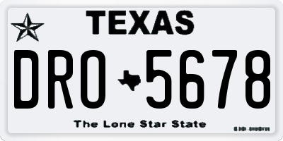 TX license plate DRO5678