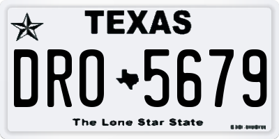 TX license plate DRO5679