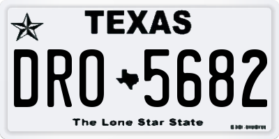 TX license plate DRO5682