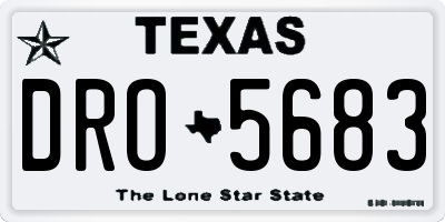 TX license plate DRO5683
