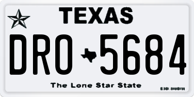 TX license plate DRO5684