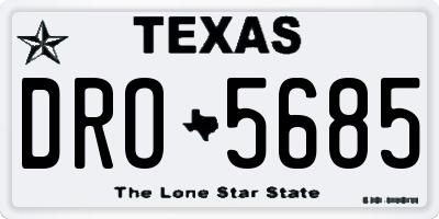 TX license plate DRO5685