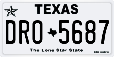 TX license plate DRO5687