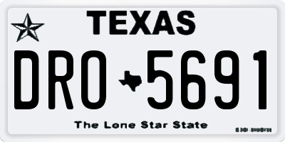 TX license plate DRO5691