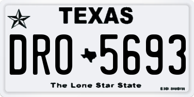 TX license plate DRO5693
