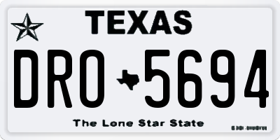 TX license plate DRO5694
