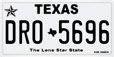 TX license plate DRO5696
