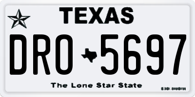 TX license plate DRO5697