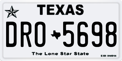 TX license plate DRO5698