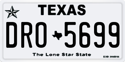 TX license plate DRO5699