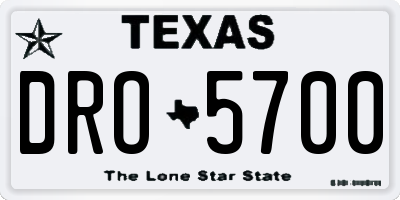 TX license plate DRO5700