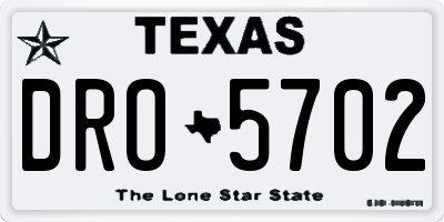 TX license plate DRO5702