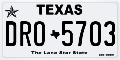 TX license plate DRO5703