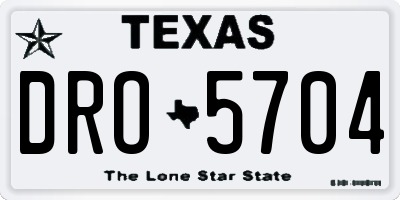 TX license plate DRO5704