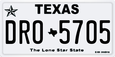 TX license plate DRO5705