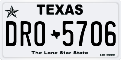 TX license plate DRO5706
