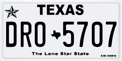 TX license plate DRO5707