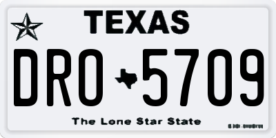 TX license plate DRO5709