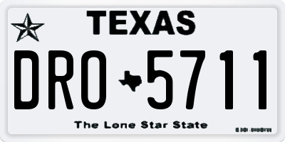 TX license plate DRO5711