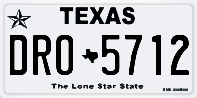 TX license plate DRO5712