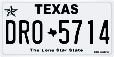 TX license plate DRO5714