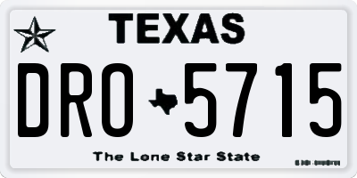 TX license plate DRO5715
