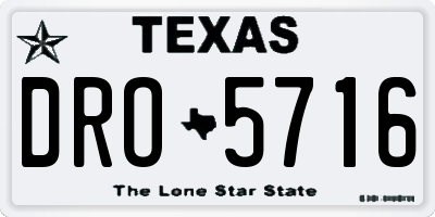 TX license plate DRO5716