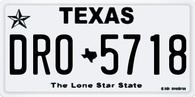 TX license plate DRO5718