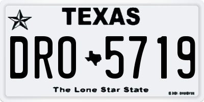 TX license plate DRO5719