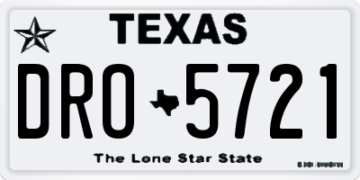 TX license plate DRO5721