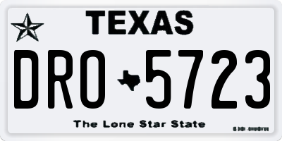 TX license plate DRO5723