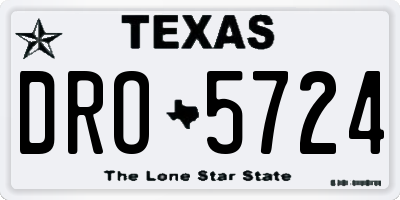 TX license plate DRO5724