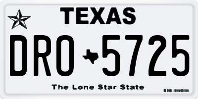 TX license plate DRO5725