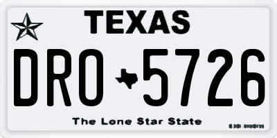 TX license plate DRO5726