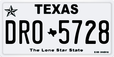 TX license plate DRO5728