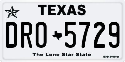 TX license plate DRO5729