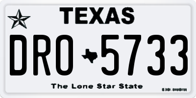 TX license plate DRO5733