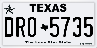 TX license plate DRO5735