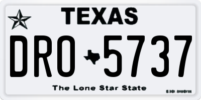 TX license plate DRO5737