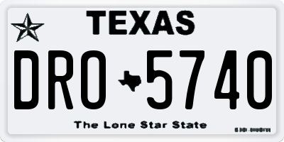 TX license plate DRO5740