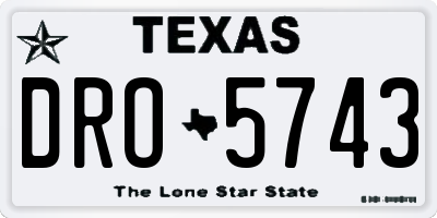 TX license plate DRO5743