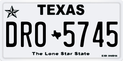 TX license plate DRO5745