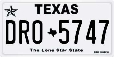 TX license plate DRO5747
