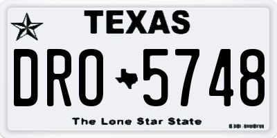 TX license plate DRO5748