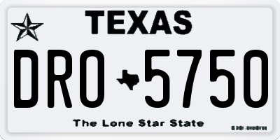 TX license plate DRO5750