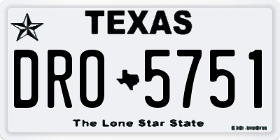 TX license plate DRO5751