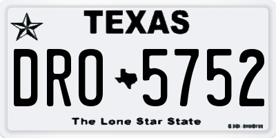 TX license plate DRO5752