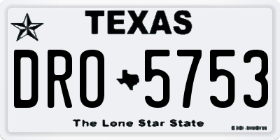 TX license plate DRO5753