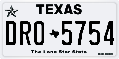 TX license plate DRO5754