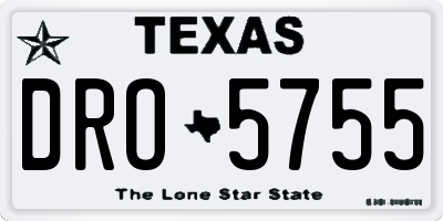 TX license plate DRO5755